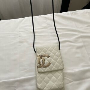 Authentic Chanel White Cambon Quilted Crossbody Bag